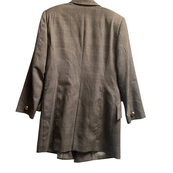 Vintage Maska Made in Italy Pure New Wool one button houndstooth blazer Sz 42 - Picture 2 of 14